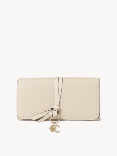 Chloé ALPHABET WALLET WITH FLAP IN GRAINED & SHINY LEATHER