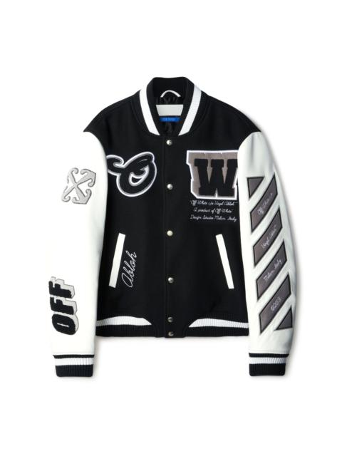 Off-White Leather Wool Varsity Jacket