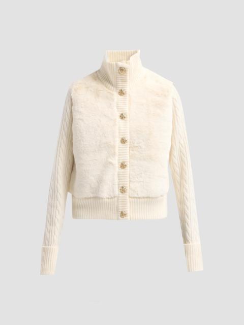 Cara Cara Women's Logan Wool-Cashmere Faux-Fur Cardigan - Ivory