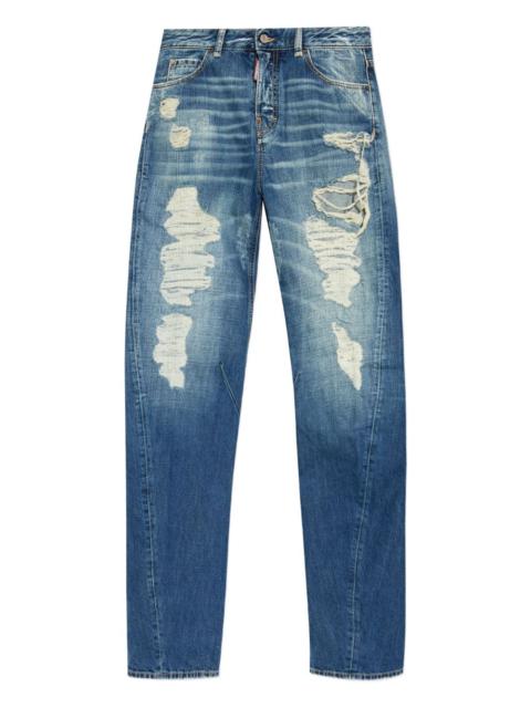 DSQUARED2 distressed wide-leg jeans