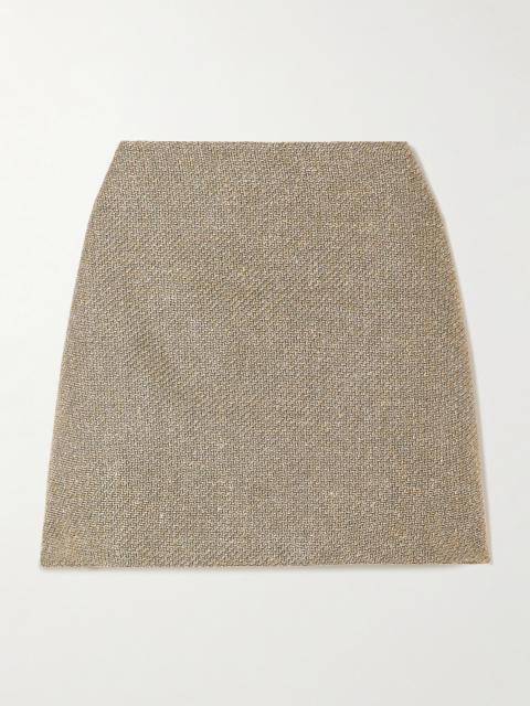 BLAZÉ MILANO Saratoga Coci Linen, Silk And Cotton-blend Mini Skirt