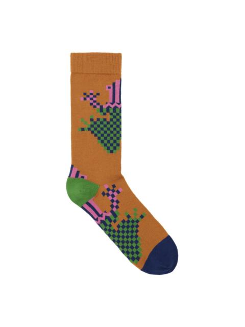 HENRIK VIBSKOV CROSS STITCH SOCK - PIXELATED SPICE FROG