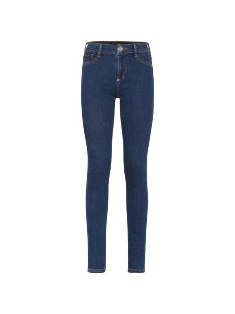 logo-appliquÃ© mid-rise skinny jeans