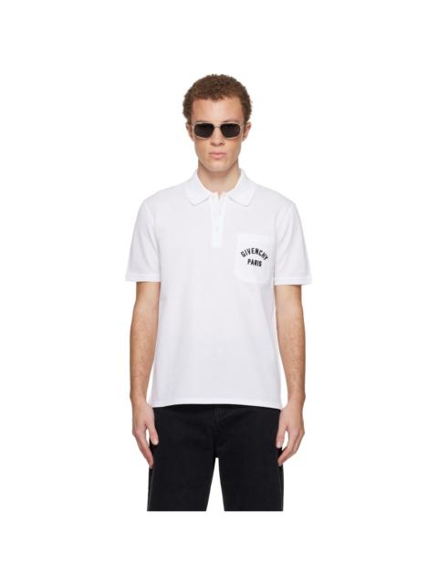 Givenchy White Front Pocket Polo