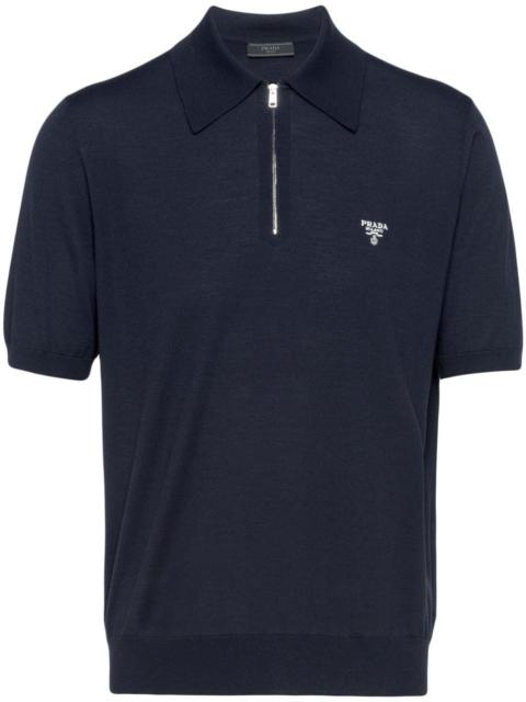 Prada half-zip wool polo shirt