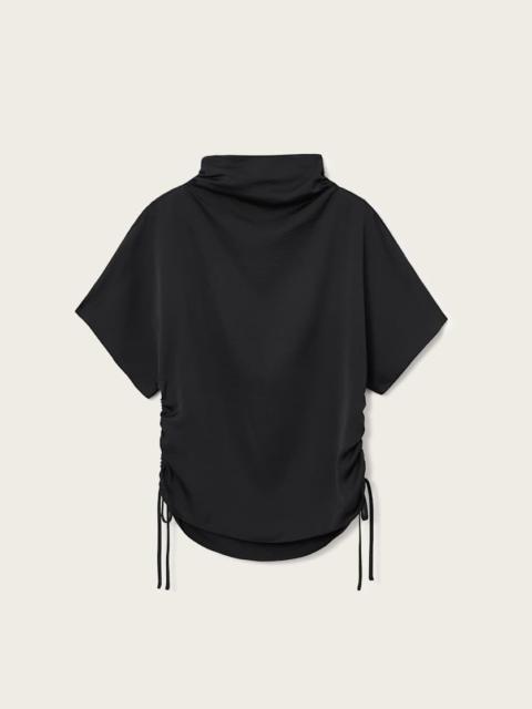 ALLSAINTS LESLIE SATIN SHORT SLEEVE TOP