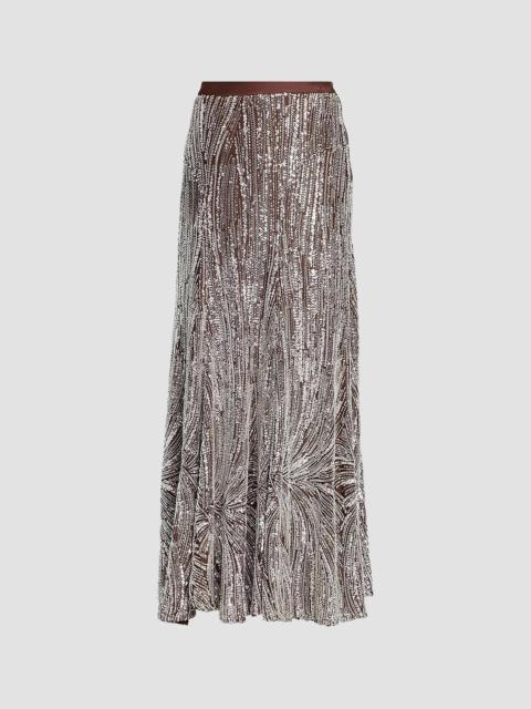rabanne Women's Embellished Fluid Maxi Skirt - Silver Brown