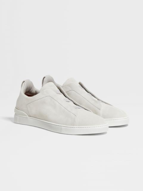 ZEGNA OFF WHITE SUEDE TRIPLE STITCH™ LOW TOP SNEAKERS