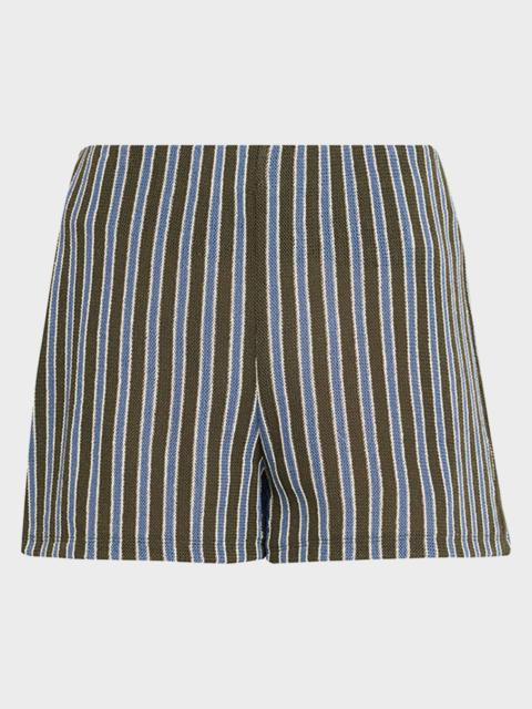 VERONICA BEARD Vichi Striped Cotton Shorts