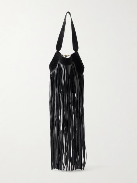 KHAITE Lotus Fringed Leather Tote Bag