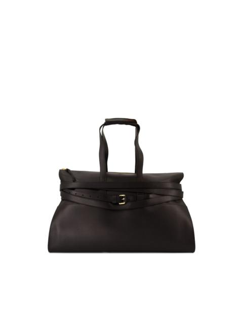 Moschino belted leather tote bag