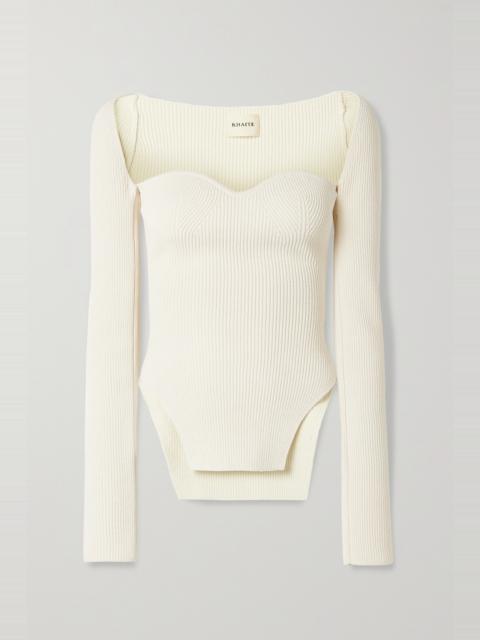 KHAITE Maddy ribbed-knit sweater