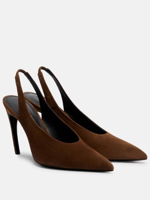 THE ATTICO Viper suede slingback pumps