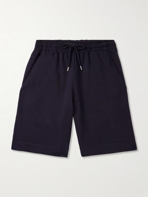 Dries Van Noten Wide-Leg Cotton-Jersey Drawstring Shorts Navy