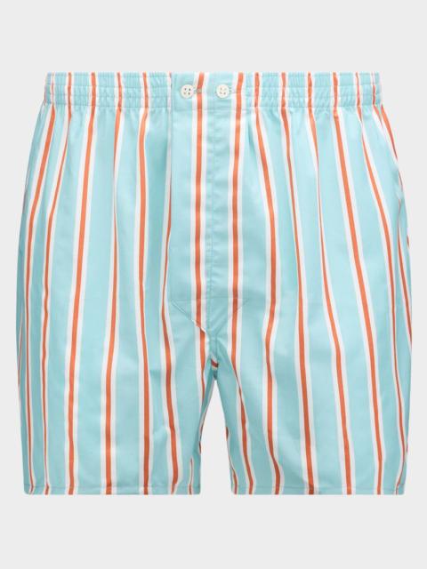 Derek Rose Men's Royal Stripe Classic-Fit Boxer Shorts