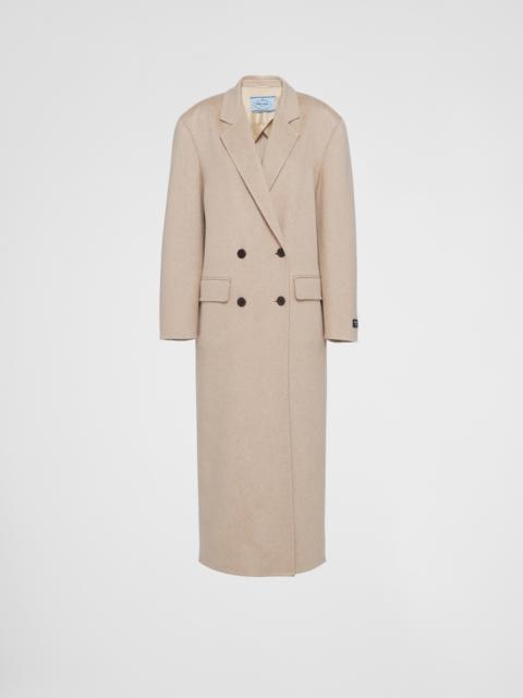 Prada Double-breasted velour cashmere coat