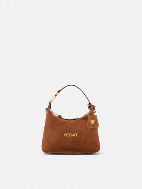 VERSACE Versace Tag Suede Hobo Bag
