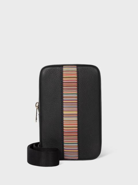 Paul Smith 'Signature Stripe' Leather Neck Pouch