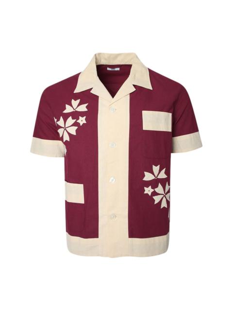 Moonflower appliqué cotton shirt
