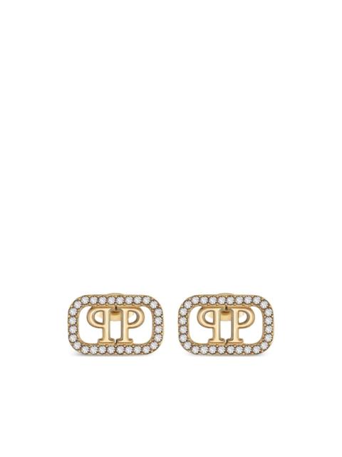 PHILIPP PLEIN lettering crystal earrings