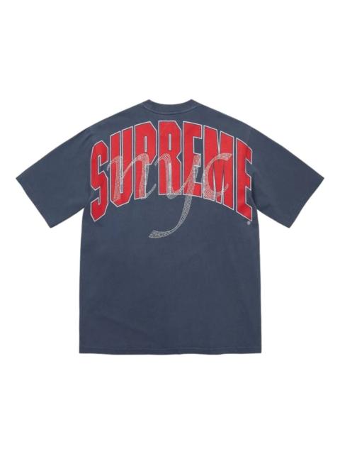 Supreme Supreme SS26 Rhinestone Script S/S T-Shirt 'Navy' SUP-SS26-324-NVY