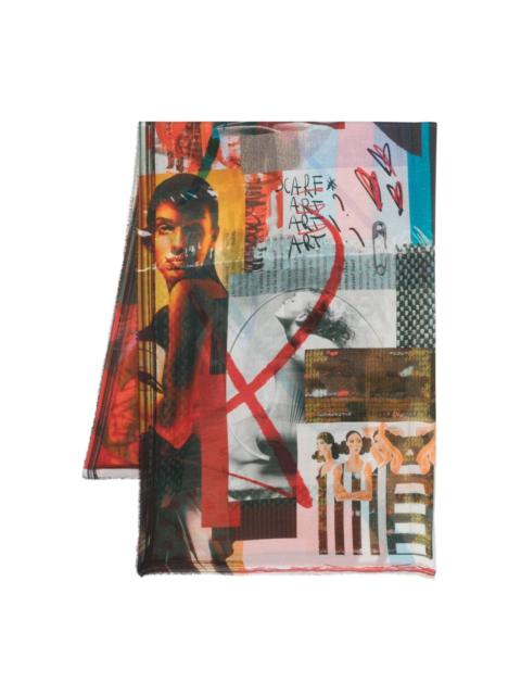 Faliero Art patchwork print scarf