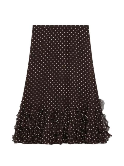 Valentino polka-dot ruffled skirt