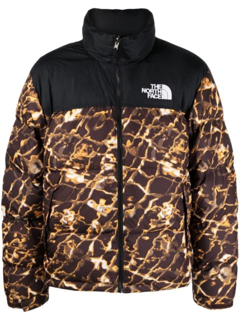 The North Face abstract-pattern print padded-design jacket