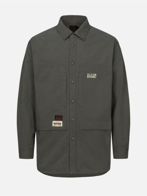 EVISU Camouflage Brushstroke Daicock Print Relax Fit Shirt
