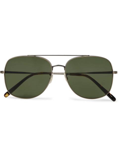 Taron Aviator-Style Gold-Tone Sunglasses