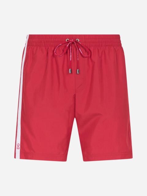 Dolce & Gabbana Mid-length swim trunks with branded side band