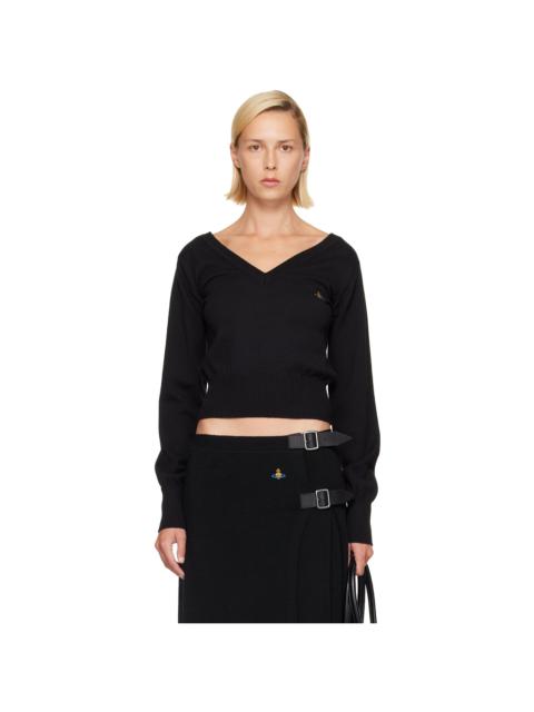 Vivienne Westwood Black Beatrice V-Neck Sweater