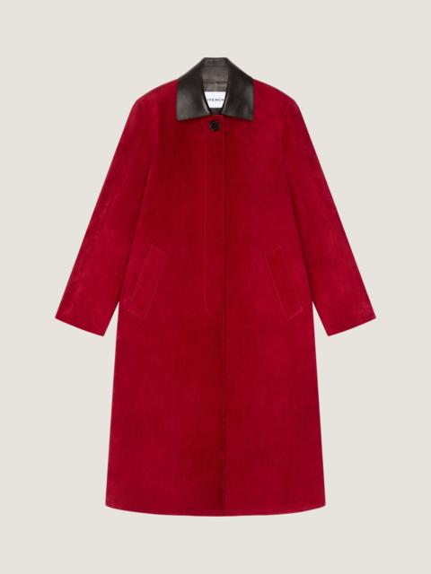 Givenchy CAR COAT IN SUEDE WITH LEATHER COLLAR