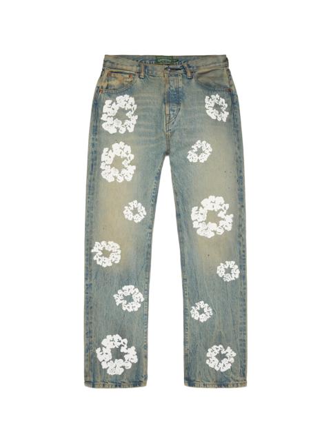 DENIM TEARS Straight Cotton Wreath Denim Pant Dirty Wash "Blue" DT600