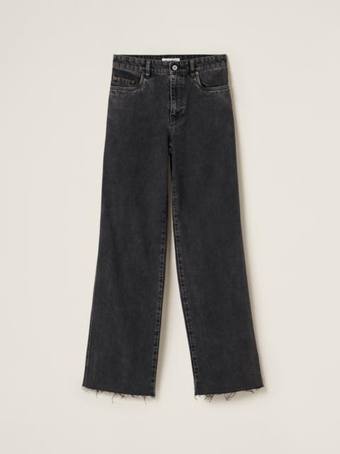 Miu Miu Five-pocket black denim jeans