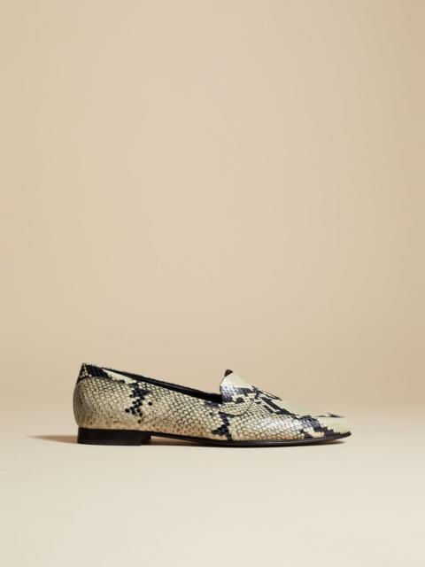 KHAITE The Pippen Loafer in Python Embossed Leather