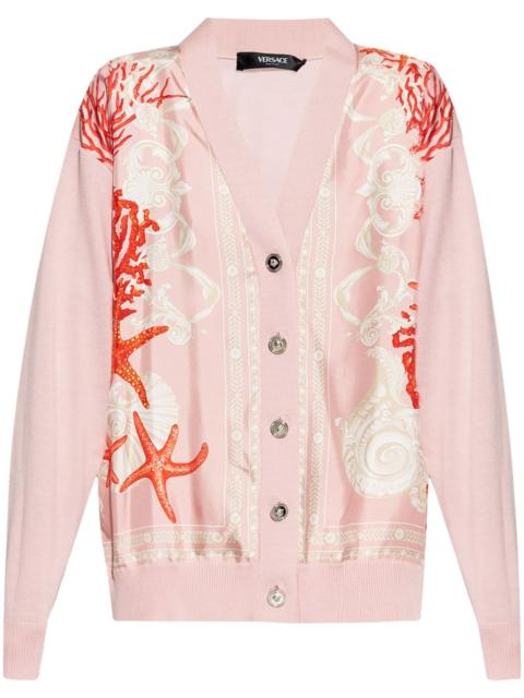 VERSACE panelled V-neck cardigan