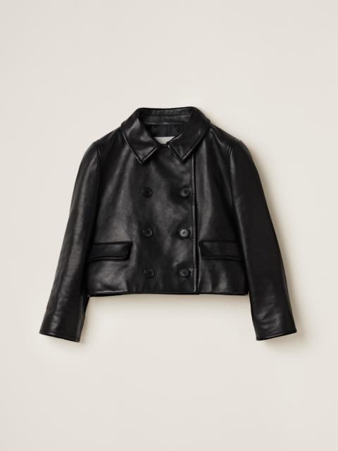 Miu Miu Double-breasted leather jacket