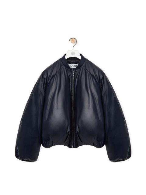 Puffer bomber jacket in nappa