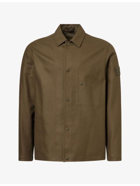 Stone Island Ghost Flannel Wool-Blend Shirt