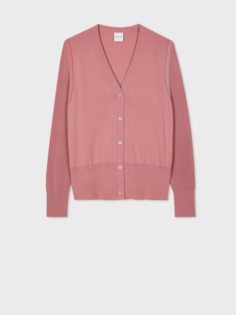 Paul Smith Knitted Dusky Pink Organic Cotton Cardigan