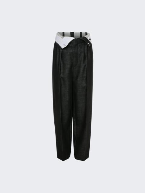 Victoria Beckham Double Waistband Detail Trouser Black And Ivory