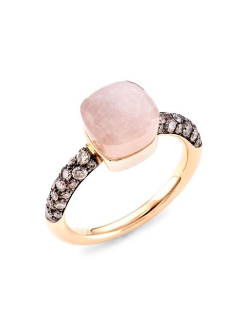 Pomellato Women's Nudo Petit Two-Tone 18K Gold, Moonstone & Diamond Ring - Rose Gold