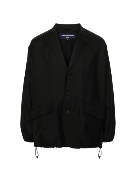 herringbone single-breasted blazer