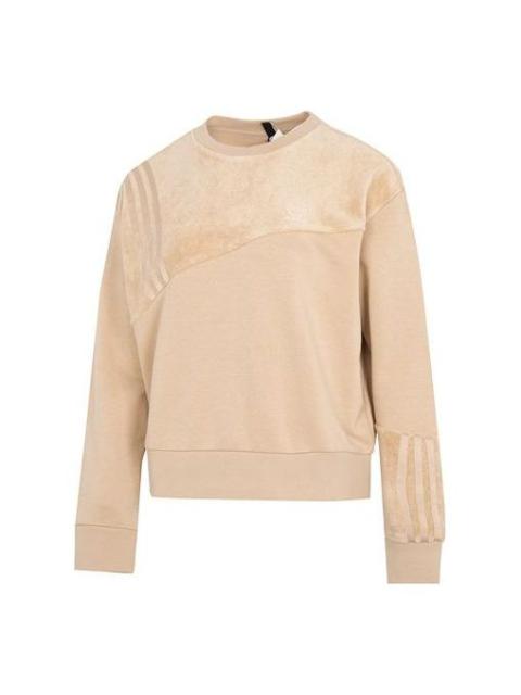 (WMNS) adidas Neo Vbe Sweat1 Knitted Crew Neck Pullover 'Tan' HN2372