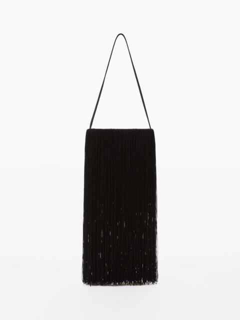 Alexander Wang FRINGE SHOULDER BAG IN SATIN