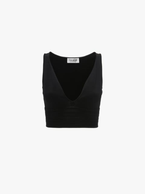Victoria Beckham Frame Detail Sleeveless Top In Black