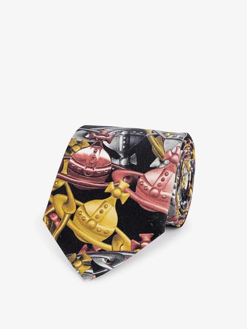 Vivienne Westwood Crazy Orb graphic-print silk tie