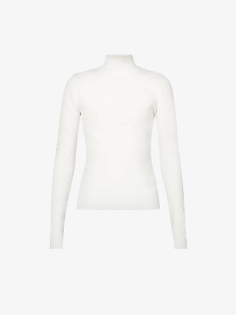 Stretch-silk turtleneck