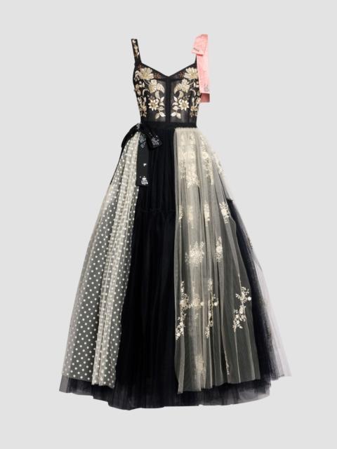 Erdem EMBROIDERED TULLE SLEEVELESS DRESS
